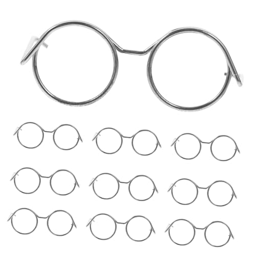 ORFOFE 10 Stück Teiliges Miniatur Puppenbrillen aus Stabilem Metallrahmen ohne Gläser Niedliche Accessoires zur Puppenkleidung Modische Mini Brillen für Puppen als Dekorativer Schmuck von ORFOFE
