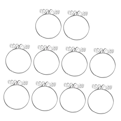 ORFOFE 10 Stück Teiliges Ringrohling Langlebige Metall Ringbasis für Schmuckherstellung DIY Ringzubehör Robustes Ring Setting Innenmaß für Kreative Bastelprojekte von ORFOFE