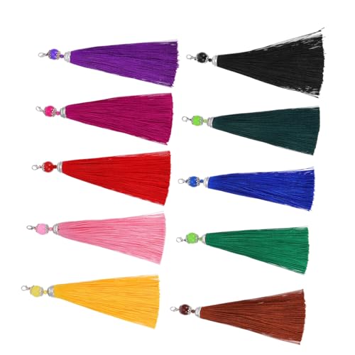 ORFOFE 10 Stück Teiliges Tassel Schlüsselanhänger Langlebigem Lobster verschluss Handgefertigte Quasten Kreative Taschenanhänger für Schlüssel Rucksäcke und DIY Schmuck Bunte von ORFOFE