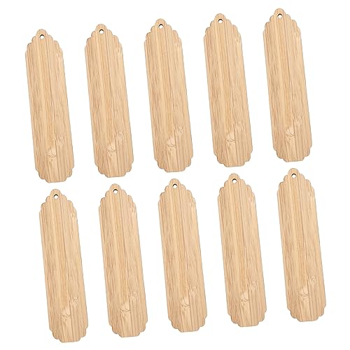 ORFOFE 10 Stück Teiliges Unbehandelte Holz Lesezeichen mit Löchern für Diy Bastelprojekte Personalisierbar zum Bemalen Gravieren und Dekorieren Vielseitig für Party und Weihnachtsdeko von ORFOFE