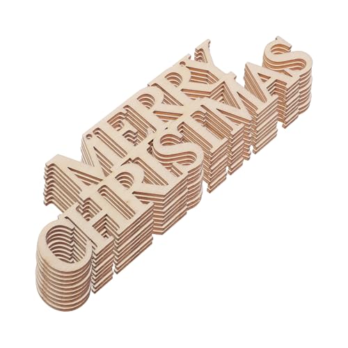 ORFOFE 10 Stück Teiliges Weihnachts-holzanhänger aus Naturbelassenem Holz Wiederverwendbare Diy-buchstabendeko Merry Christmas Vielseitig für Baum Geschenke und Partydeko Unvollendete von ORFOFE