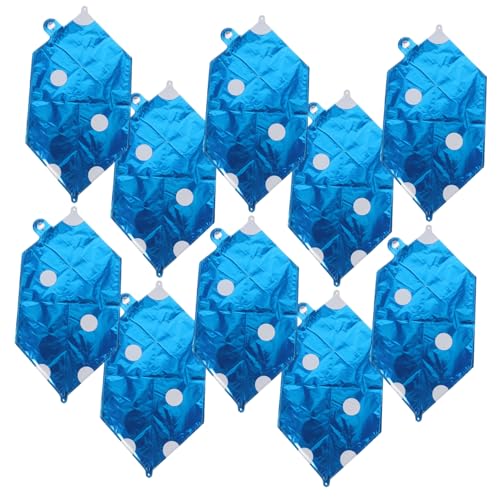 ORFOFE 10 Stück Teiliges Würfel Luftballon Blaue Würfel Folienballons Robuste Aluminiumfolie Thematische Party deko für Erwachsene von ORFOFE