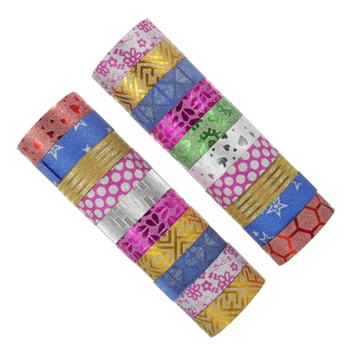 ORFOFE 100 Rollen Glitter Washi Tape Buntes Dekoratives Klebeband für Scrapbooking DIY Geschenkverpackung Journal Sticker Vielseitig Einsetzbar Kreative Bastelarbeiten von ORFOFE