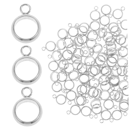 ORFOFE 100 Stück Edelstahl Bail Beads Schmuckverbinder mit Hänger für DIY Armband Perlen Schmuckherstellung Rostfrei Langlebig für Halsketten und Bastelarbeiten ORFOFE 100 Stück Edelstahl Bail Beads Schmuckverbinder mit Hänger für DIY Armband Perlen Schmuckherstellung Rostfrei Langlebig für Halsketten und Bastelarbeiten von ORFOFE