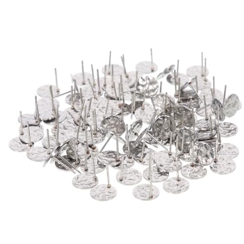 ORFOFE 100 Stück Edelstahl Ohrstecker Rohlinge Flach Rund mit Loch für DIY Ohrring Basteln Schmuckherstellung Zubehör von ORFOFE