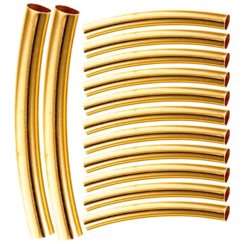 ORFOFE 100 Stück Gebogene Metall Zwischenperlen für Armbänder Goldfarbene Spacer Beads DIY Schmuckzubehör für Halsketten und Perlenketten ORFOFE 100 Stück Gebogene Metall Zwischenperlen für Armbänder Goldfarbene Spacer Beads DIY Schmuckzubehör für Halsketten und Perlenketten von ORFOFE