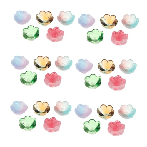 ORFOFE 100 Stück Glasperlen Glockenblume Farbverlauf Bunte Blumencharms DIY Schmuckherstellung Perlen für Armbänder Halsketten Ohrringe Handgefertigte Schmuckzubehör Originelles Bastelset von ORFOFE