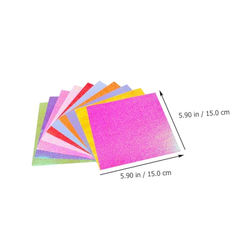 ORFOFE 100 Stück Glitzer Origami Papier Buntes DIY Bastelpapier für Doppelseitig Schimmerndes Faltpapier für Origami Dekoration und Kreative Handarbeiten zu Hause von ORFOFE