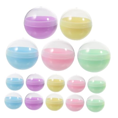 ORFOFE 100 Stück Halbtransparente Macaron Farbige Kunststoffkugeln zum Befüllen Spielzeugautomat Kapseln für Süßigkeiten Spender DIY Bastelbehälter Vielseitig Verwendbar von ORFOFE