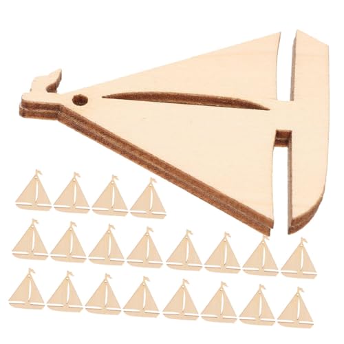 ORFOFE 100 Stück Holz Segelboot Ausschnitte Unfertige DIY Bastelmaterialien für Kreative Projekte für Dekorationen Windspiele und Familienaktivitäten von ORFOFE