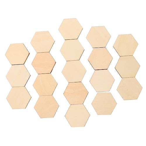ORFOFE 100 Stück Holzspan Dekorationen Natürliche Rohlinge Zum Basteln Kleine Sechsecke Große Hochzeitsdekorationen Rustikale Scheibenornamente Girlanden Zur Dekoration von ORFOFE