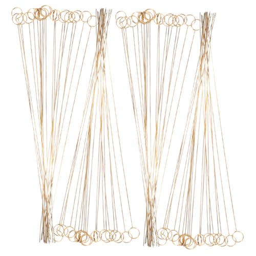 ORFOFE 100 Stück Metall-draht Kartenhalter Goldfarben Blumen Kartenhalter Fotoklammer Memo Clip für Hochzeit Tischdekoration Sicherer Halt Vielseitig Verwendbar für Blumenarrangements und von ORFOFE