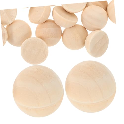 ORFOFE 100 Stück Natürliche Halbrunde Holzperlen Glatte DIY Bastelperlen für Schmuckherstellung Armbänder Halsketten Kreative Dekoration Handliche Holzhalbkugeln für Vielfältige von ORFOFE
