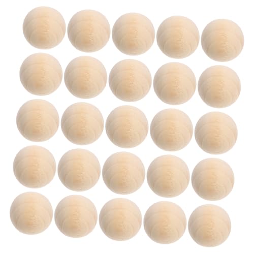 ORFOFE 100 Stück Runde Holzkugeln ohne Loch Natürliche Bastelperlen Unvollendete Holzperlen für DIY Schmuck Dekoration und Handwerksprojekte von ORFOFE