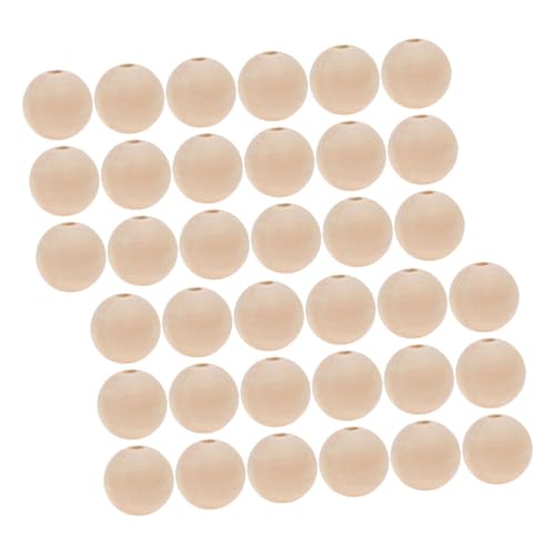 ORFOFE 100 Stück Runde Holzperlen mit Robuste Naturbelassene Holzkugeln für DIY Schmuck Basteln Halsketten Armbänder Ohrringe Schlüsselanhänger Vielseitige Handarbeitsperlen von ORFOFE