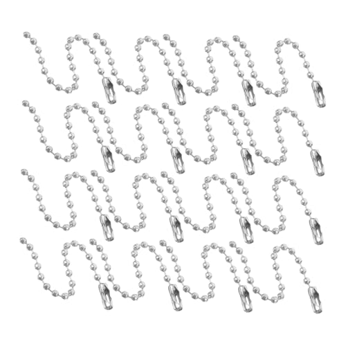 ORFOFE 100 Stück Silberne Kugelkette mit Metall elektroplattierung Langlebige DIY Perlenketten für Schlüsselanhänger Dog Tag Ketten Schmuckzubehör Einfache Montage für Bastelprojekte von ORFOFE