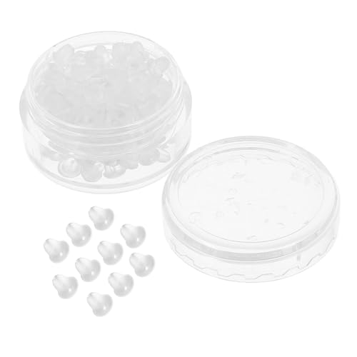 ORFOFE 100 Stück Silikon Ohrstecker Verschlüsse Transparent Sicherer Ohrringstopper Komfortable Ohrhänger Rückseiten für Allergiker Leicht Tragbar Passend für Mehrere Ohrlöcher von ORFOFE