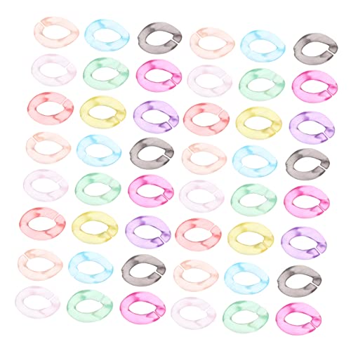ORFOFE 100 Stück Teiliges Acryl Kettenverbinder Bunte Matte Offene Ringe für Taschenriemen DIY Schmuckherstellung Leichte Schultergurt Verbindung Vielseitig für Schlüssel Ohrringe von ORFOFE