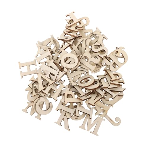 ORFOFE 100 Stück Teiliges Holzbuchstaben zum Bemalen Unbemalte DIY Holzscheiben für Kreative Dekoration Vielseitige Bastelbuchstaben für Handarbeiten und Partydeko Geeignet von ORFOFE