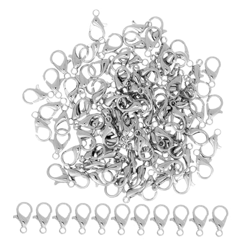 ORFOFE 100 Stück Teiliges Lobster Karabiner Verschlüsse Kleine Silberne Legierungsklammern Langlebige Schmuckverschlüsse für Halsketten Armbänder DIY Hautfreundlich Vielseitig Einsetzbar ORFOFE 100 Stück Teiliges Lobster Karabiner Verschlüsse Kleine Silberne Legierungsklammern Langlebige Schmuckverschlüsse für Halsketten Armbänder DIY Hautfreundlich Vielseitig Einsetzbar von ORFOFE