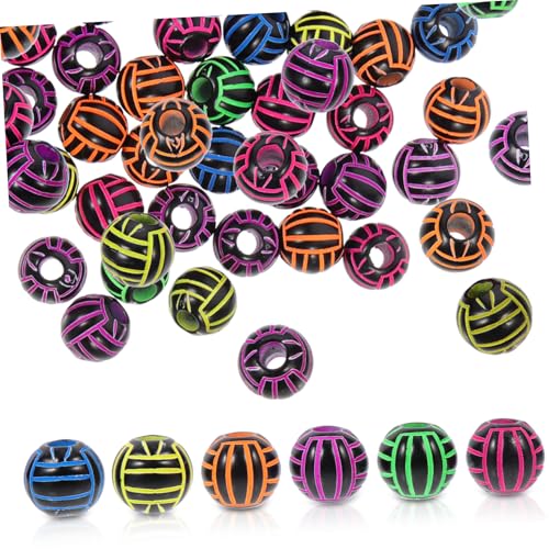 ORFOFE 100 Stück Teiliges Volleyball Perlen aus Acryl DIY Schmuckperlen für Armbänder und Halsketten Bunte Sportperlen für Volleyball Fans und Kreative Bastelarbeiten ORFOFE 100 Stück Teiliges Volleyball Perlen aus Acryl DIY Schmuckperlen für Armbänder und Halsketten Bunte Sportperlen für Volleyball Fans und Kreative Bastelarbeiten von ORFOFE
