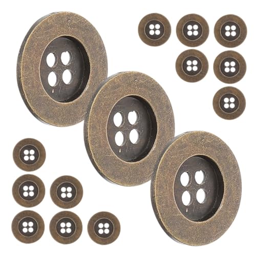 ORFOFE 100 Stück Vintage Metallknöpfe Rund mit Löchern Gravierte Krempe Robuste Knöpfe für DIY Kleidung Jacken Blazer Mäntel Handwerksprojekte von ORFOFE
