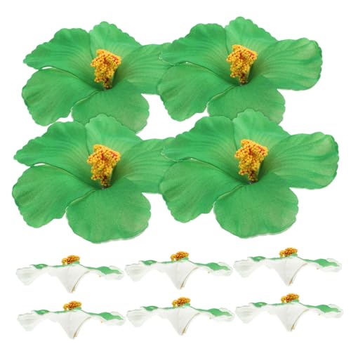 ORFOFE 10pcs Realistische Künstliche Hibiskusblumen Für Hawaiianische Partydekorationen Tropical Blumendekor Hochzeitsfoto Requisiten Eva Blumenkopf von ORFOFE