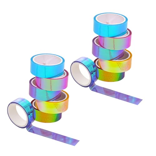 ORFOFE 12 Rollen Wasserdichtes Dekoratives Klebeband mit Farbverlauf Vielseitiges DIY Scrapbook Tape für Tagebücher Notizbücher und Planer für Journal Bastelprojekte von ORFOFE
