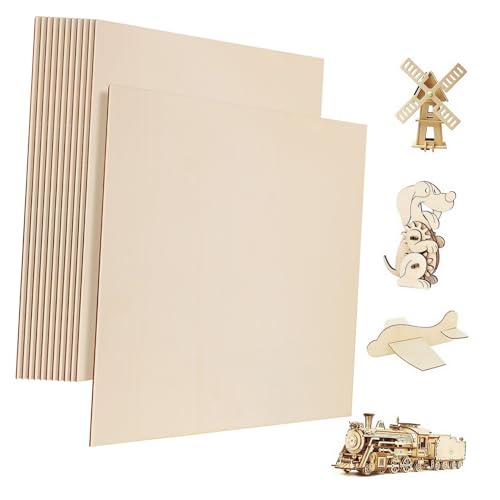 ORFOFE 12 Stück Quadratische Bretter Quadrate Ausgeschnittene Fliesen Rechteckiges Brett Zum Basteln Lindenholzbretter Birke Ausschnitte Zum Selbermachen Sperrholzplatten Weichholz Pappel von ORFOFE