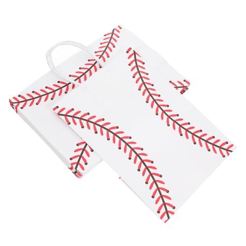 ORFOFE 12 Stück Teiliges Baseball geschenktüten Kraftpapier mit Griffen Bunte Goodies Bags für Sportpartys Vielseitige Geburtstagsgeschenk taschen Langlebig für Süßigkeiten und Preise von ORFOFE