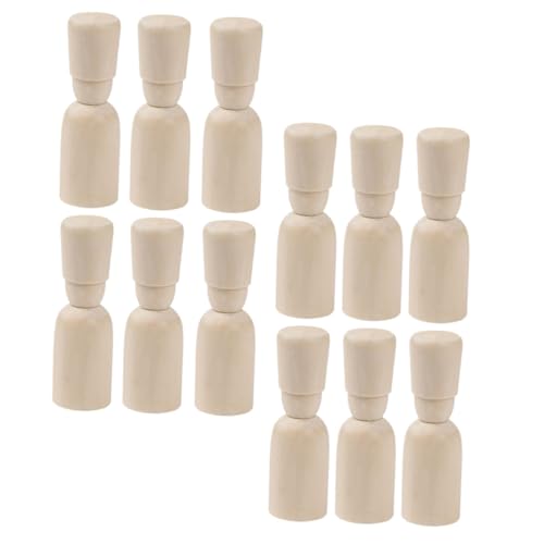 ORFOFE 12 Stück Teiliges Holzpuppen zum Bemalen DIY Holzfiguren aus Buchenholz Glatte Oberfläche Leichte und Langlebige Puppen für Kinderhandwerk Kreativitätsfördernd und Sicher von ORFOFE
