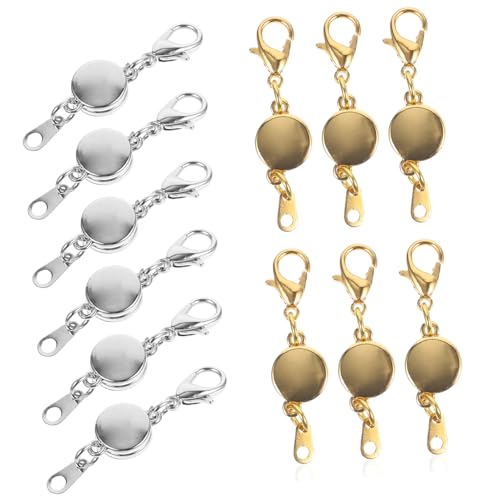 ORFOFE 12 Stück Teiliges Magnetische Lobster verschlüsse in Silber und Gold Langlebige Schmuckverbinder mit Starkem Magnet für DIY Armbänder und Halsketten Rostfrei und Einfach zu von ORFOFE