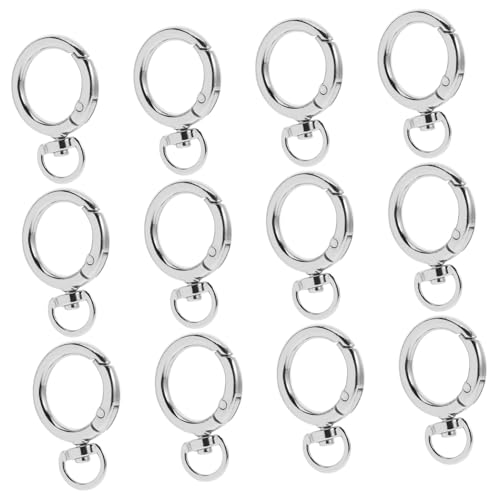 ORFOFE 12 Stück Teiliges Runde Feder snap haken aus Langlebiger Legierung mit Drehbarem O ring Sicherer Karabinerclip für Schlüsselanhänger Taschen Gürtel DIY zubehör Silberfarben ORFOFE 12 Stück Teiliges Runde Feder snap haken aus Langlebiger Legierung mit Drehbarem O ring Sicherer Karabinerclip für Schlüsselanhänger Taschen Gürtel DIY zubehör Silberfarben von ORFOFE