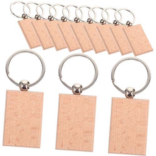 ORFOFE 12Stücke DIY Holz Schlüsselanhänger Rohlinge Leere Holzschlüssel für Kreative Bastelprojekte Personalisierbar für oder Kunstwerke von ORFOFE