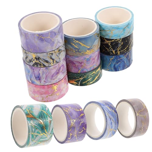 ORFOFE 14 Rollen Washi Tape mit Marmor muster Dekoratives Bastel Geschenkband Selbstklebend Reißbar für Scrapbooking Journaling Geschenkverpackung und DIY kunsthandwerk von ORFOFE