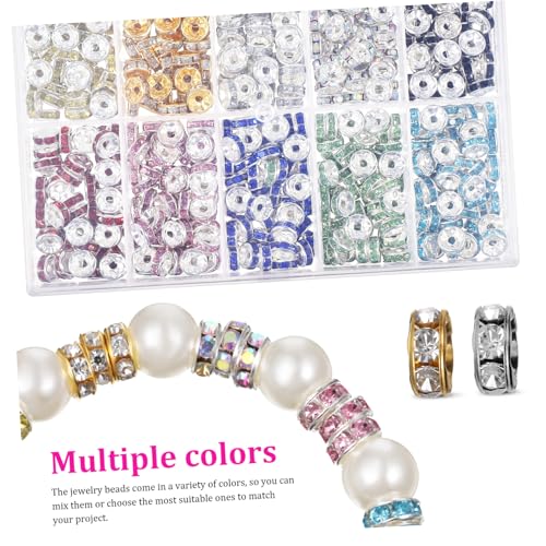 ORFOFE 1400 Stück Teiliges DIY Schmuck Spacer Perlen Bunte Strass Rondelle Beads mit Polierter Oberfläche Kratzfest für Armbänder Schmuckherstellung und Bastelprojekte von ORFOFE