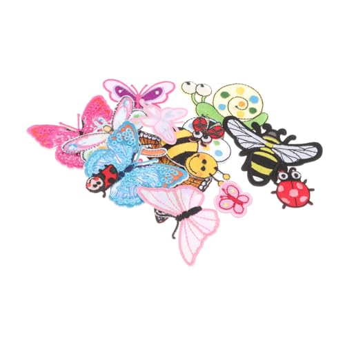 ORFOFE 15 Stück Teiliges Schmetterling Aufnäher Bestickte Tiermotive Flexible Bügelflicken zum Aufbügeln und Aufnähen Strapazierfähige DIY Patches für Kleidung Pullover Kissen und von ORFOFE
