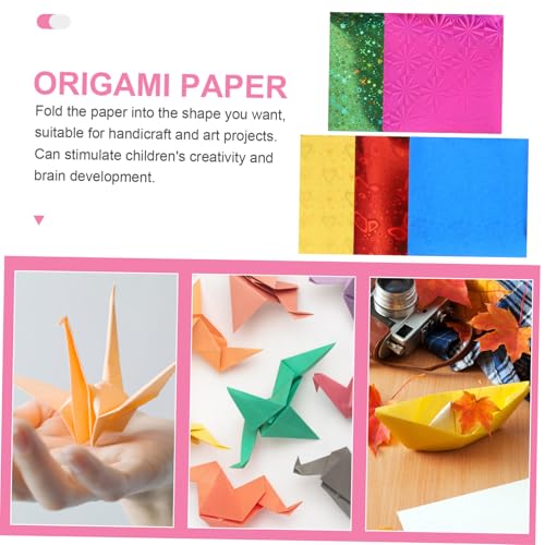 ORFOFE 150 Stück Origami Papier Quadratisch Holografisches Faltpapier in Farben DIY Bastelpapier für Origami Kunsthandwerk Leicht für Schule und Zuhause von ORFOFE