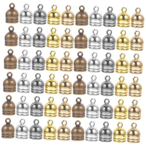 ORFOFE 150 Stück Teiliges Tassel Endkappen aus Langlebigem Hautfreundlichem Material für DIY Schmuckherstellung Vielseitige Kordelenden für Armbänder Halsketten und Ohrschmuck Rostfrei von ORFOFE
