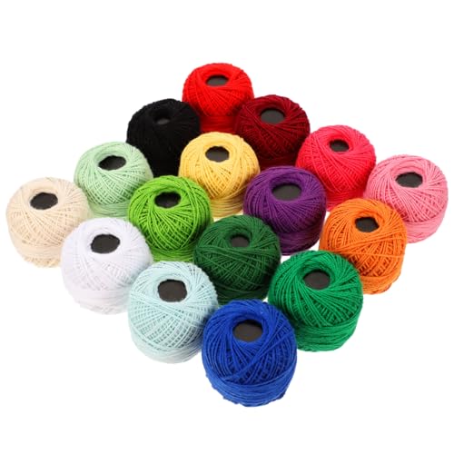 ORFOFE 16 Rollen Farbiges Stickgarn pro Buntes Nähgarn für Handarbeiten DIY Stickerei Zubehör Stickfäden für Kreuzstich Nähmaschine Geeignet Vielseitiges Embroidery Thread von ORFOFE