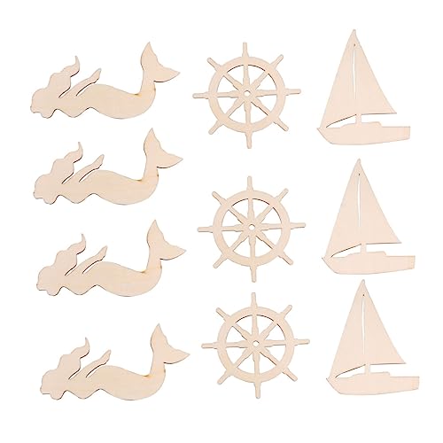 ORFOFE 18 Stück Teiliges Unvollendetes Holz Deko mit Meerjungfrau Schiffsruder und Segelboot Motiven Naturbelassenes Holz zum Bemalen für DIY Bastelprojekte und Partydekoration ORFOFE 18 Stück Teiliges Unvollendetes Holz Deko mit Meerjungfrau Schiffsruder und Segelboot Motiven Naturbelassenes Holz zum Bemalen für DIY Bastelprojekte und Partydekoration von ORFOFE