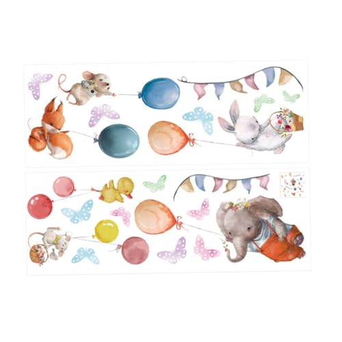 ORFOFE 2 Blätter Tierische Ballon Wandaufkleber Selbstklebende Wandtattoos für Kinderzimmer Dekoration Niedliche Cartoon Muster für Babyzimmer und Spielzimmer ORFOFE 2 Blätter Tierische Ballon Wandaufkleber Selbstklebende Wandtattoos für Kinderzimmer Dekoration Niedliche Cartoon Muster für Babyzimmer und Spielzimmer von ORFOFE