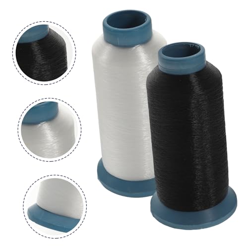 ORFOFE 2 Rollen Nylon Nähgarn Weiß Hochleistungsfaden für Nähmaschine Elastisch Robust für Feine Hand Maschinenarbeiten DIY Kleidung Reparatur von ORFOFE