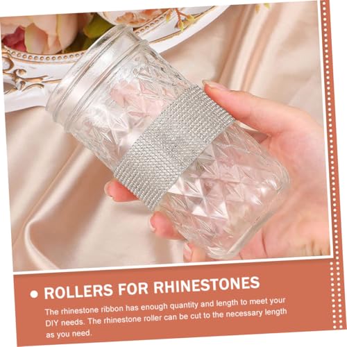 ORFOFE 2 Rollen Selbstklebendes Strassband DIY Schmuckbänder Silber Breit für Kleidung Schuhe Taschen Basteln Handwerk und Dekoration von ORFOFE