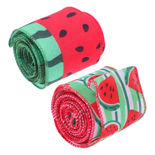 ORFOFE 2 Rollen Wassermelonen Drahtrand Band Breit Yards Polyester Geschenkband für Verpackung Dekoration Basteln Heimdekoration Frühling Sommer ORFOFE 2 Rollen Wassermelonen Drahtrand Band Breit Yards Polyester Geschenkband für Verpackung Dekoration Basteln Heimdekoration Frühling Sommer von ORFOFE