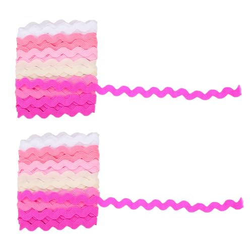 ORFOFE 2 STÜCK Teiliges Wellenband Bending Fringe Trim Farbige Hochdichte Zierbänder zum Nähen Individuell Zuschneidbar für DIY Bekleidung Vorhänge Tischdecken Handgefertigte von ORFOFE