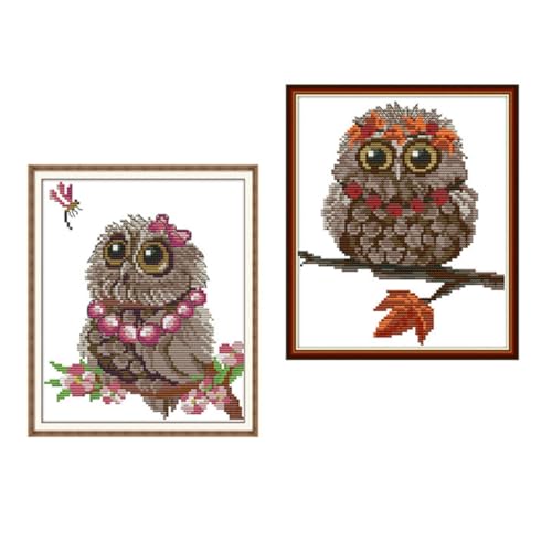 ORFOFE 2 Sätze Stickset für Anfänger Eulen Kreuzstich mit Vorgedrucktem Muster Öko baumwolle DIY Wanddekoration Wohnkultur Geschenk für Wohnzimmer Schlafzimmer ORFOFE 2 Sätze Stickset für Anfänger Eulen Kreuzstich mit Vorgedrucktem Muster Öko baumwolle DIY Wanddekoration Wohnkultur Geschenk für Wohnzimmer Schlafzimmer von ORFOFE