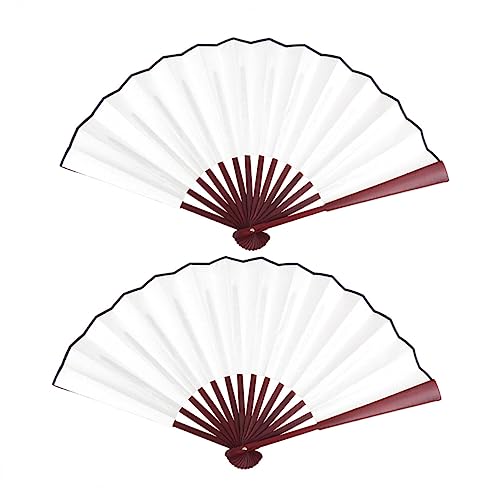ORFOFE 2 Stück 25,4 cm künstlicher roter Holzrahmen, faltbarer Fächer, blanko, Handfächer, Stofffächer, chinesischer Stil, Verzierungen für Frauen, ideal für DIY-Dekoration ORFOFE 2 Stück 25,4 cm künstlicher roter Holzrahmen, faltbarer Fächer, blanko, Handfächer, Stofffächer, chinesischer Stil, Verzierungen für Frauen, ideal für DIY-Dekoration von ORFOFE