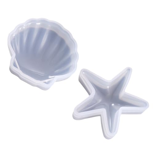 ORFOFE 2 Stück DIY Silikonformen Meerestiere Seestern Muschel Gießform Hitzebeständig Flexibel Wiederverwendbar für Schmuck Kunsthandwerk Dekoration von ORFOFE