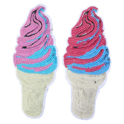 ORFOFE 2 Stück Eiscreme Pailletten Aufnäher zum Aufbügeln Bestickte Kleidung Applikationen Leichte DIY Flicken für Jacken Jeans Rucksäcke und Textilreparatur Verzierung ORFOFE 2 Stück Eiscreme Pailletten Aufnäher zum Aufbügeln Bestickte Kleidung Applikationen Leichte DIY Flicken für Jacken Jeans Rucksäcke und Textilreparatur Verzierung von ORFOFE